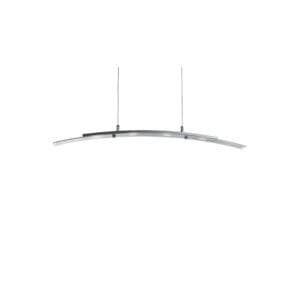 Searchlight Curve 4Lt Pendant Satin Silver Metal & Frosted Glass