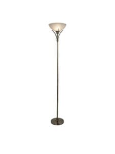 Searchlight Linea Floor Lamp Antique Brass Metal & Acid Glass