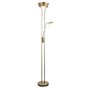 Endon Rome Mother & Child 230W & 33W Floor Lamp (Antique Brass)