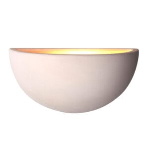 Endon Pride Single Half Moon Wall Light (Unglazed Ceramic)