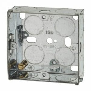 1 Gang Flush Back Box with Knockout - 25mm - Galvanised