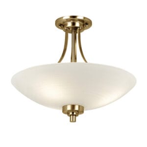 Endon Welles 3lt Semi Flush Ceiling Light (Antique Brass)