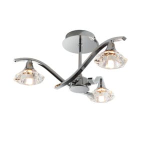 Endon Langella 3lt Semi Flush Ceiling Light (Polished Chrome)