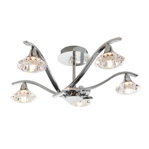 Endon Langella 5lt Semi Flush Ceiling Light (Polished Chrome)