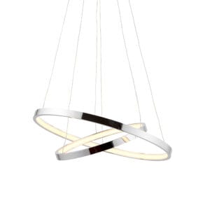 Endon Kline 2 Ring 21W LED Pendant (Polished Chrome)