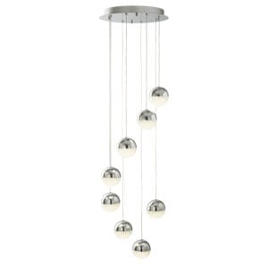 Searchlight Marbles 8Lt MultiDrop Pendant Chrome Crushed Ice Shade
