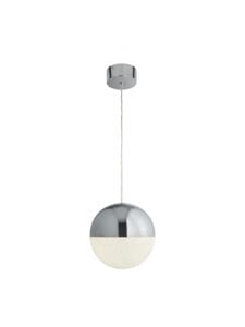 Searchlight Marbles LED Pendant  Chrome Metal & Crushed Ice Shade