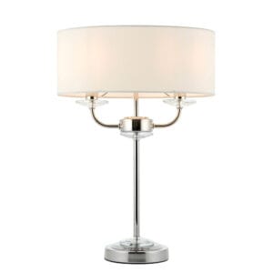 Endon Nixon Twin Table Lamp (Bright Nickel)