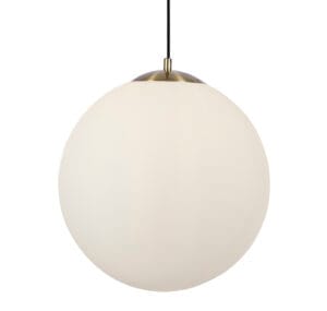 Searchlight Atom II Pendant Satin Brass & Opal Glass
