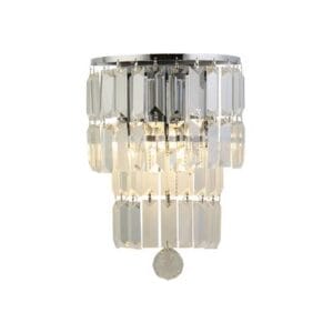Searchlight Empire 2LT Wall Light Chrome with Clear Crystal