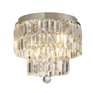 Searchlight Empire 4Lt Flush Chrome Metal & Clear Crystal