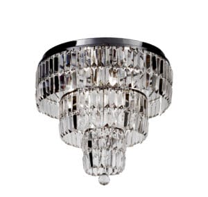 Searchlight Empire 6Lt Flush Chrome Metal & Clear Crystal