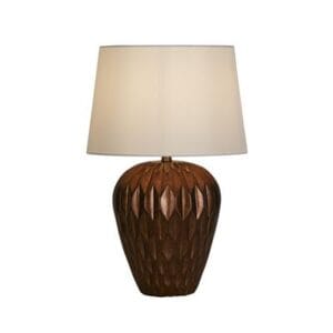 Searchlight Rosetta 1Lt Table Lamp Bronze Resin and White Linen Shade