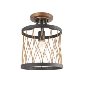 Endon Heston 1lt Ceiling Light (Matt Black)