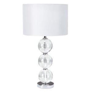 Searchlight Bliss Table Lamp Glass & White Linen Shade