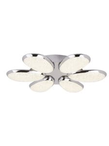 Searchlight Lori LED 6Lt Flush Chrome & Crushed Ice Effect Shade