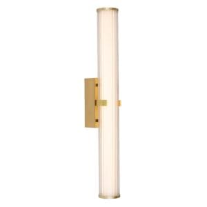 Searchlight Clamp Wall Light Gold Metal Ribbed Clear & Opal Diffuser