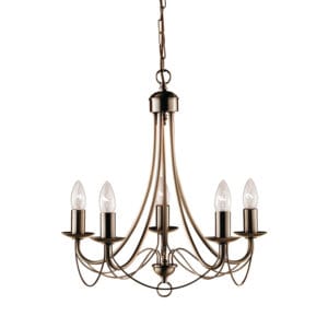 Searchlight Maypole 5Lt Pendant Antique Brass Metal