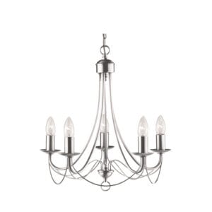 Searchlight Maypole 5Lt Pendant Satin Silver Metal