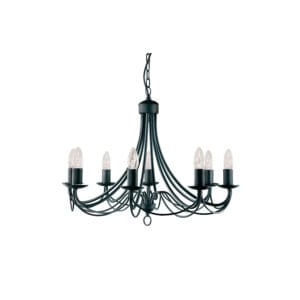 Searchlight Maypole 8Lt Pendant Black Metal