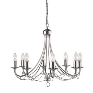 Searchlight Maypole 8Lt Pendant Satin Silver Metal