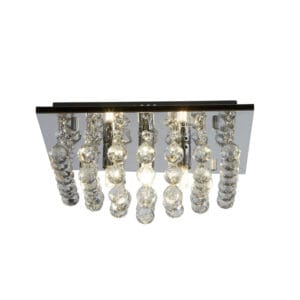 Searchlight Hanna 4Lt Flush Ceiling Light Chrome & Clear Crystal