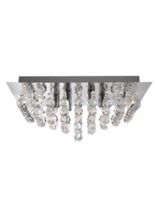 Searchlight Hanna 6Lt Flush Ceiling Light Chrome & Clear Crystal
