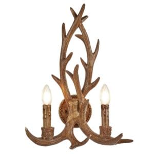 Searchlight Stag 2Lt Wall Light Brown Resin