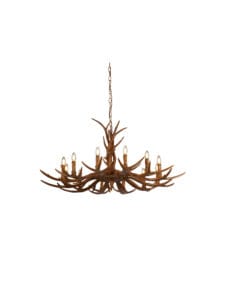 Searchlight Stag 12Lt Pendant Brown Resin