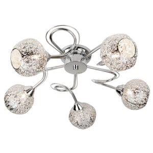 Searchlight Souk 5Lt Flush Chrome & Laser Cut Shades