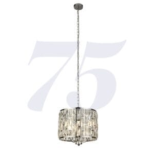 Searchlight Bijou 3Lt Pendant Chrome Metal & Crystal Glass