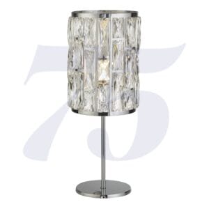 Searchlight Bijou Table Lamp Chrome Metal & Crystal Glass
