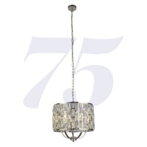 Searchlight Bijou 5Lt Pendant Chrome Metal & Crystal Glass