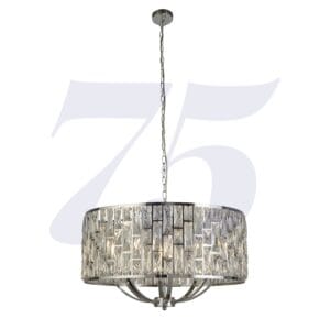 Searchlight Bijou 8Lt Pendant Chrome Metal & Crystal Glass