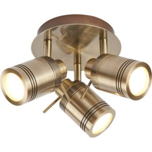 Searchlight Samson 3Lt Round Spotlight Antique Brass Metal