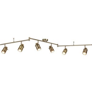 Searchlight Samson 6Lt Split Bar Spotlight Antique Brass Metal