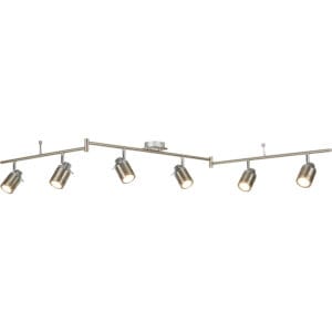 Searchlight Samson 6Lt Split Bar Spotlight Satin Silver Metal