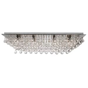 Searchlight Hanna 8Lt Flush Chrome Metal & Clear Crystal