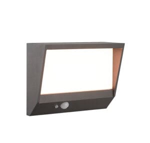 Searchlight Solar Outdoor Wall Light Black Metal & White Polycarbonate
