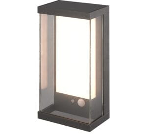 Searchlight Solar Outdoor Wall Light Black Metal & White Polycarbonate