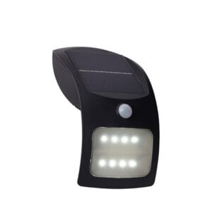 Searchlight Solar Outdoor Wall Light Black Metal & White Polycarbonate
