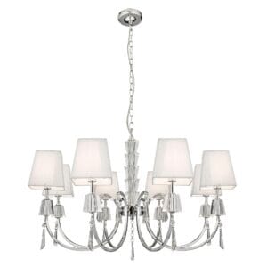 Searchlight Portico 8Lt Pendant Chrome Metal Acrylic & String Shades