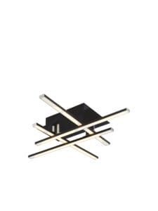 Searchlight Matrix 4Lt Flush Black Metal & Opal