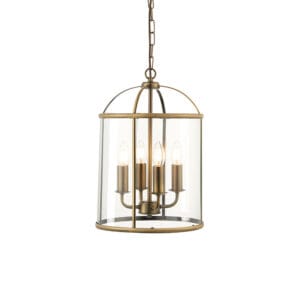 Endon Lambeth 4lt Pendant (Antique Brass)