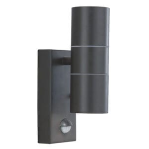 Searchlight Metro Outdoor Wall Light Silk Black Metal & Glass