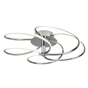 Searchlight Bardot 5Lt Flush Chrome Metal & Opal Acrylic