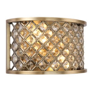 Endon Hudson 2lt Wall Light (Anique Brass)