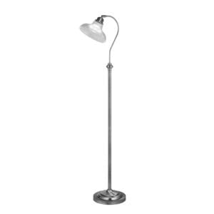 Searchlight Bistro III Floor Lamp Satin Silver & Holphane Style Glass