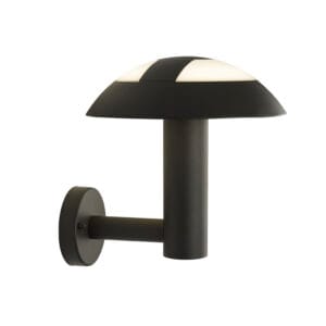 Searchlight Mushroom Outdoor Wall Light Grey Metal & Opal Polycarbonate