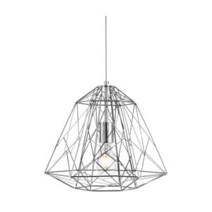 Searchlight Geometric Cage Ceiling Pendant Chrome Metal